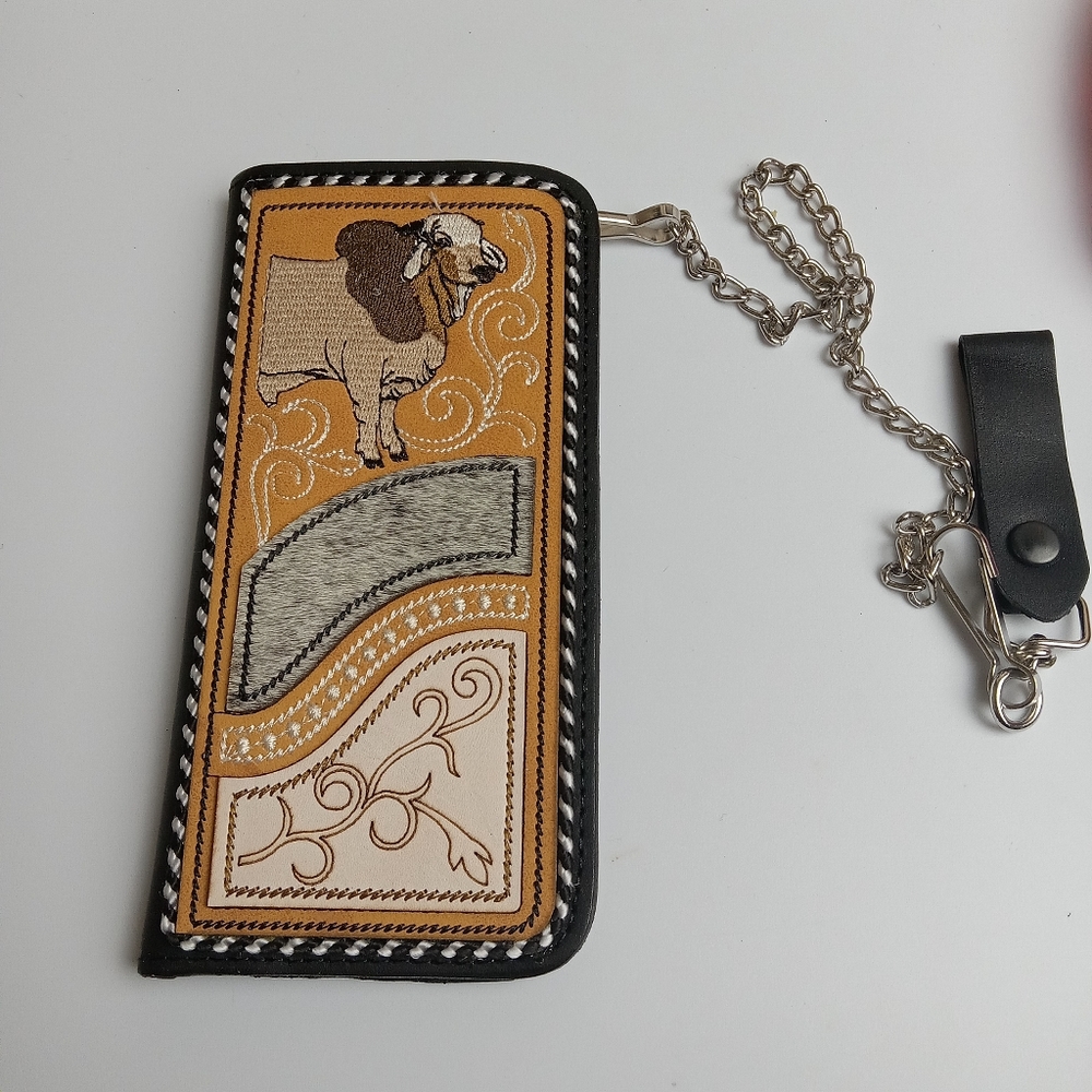 Men's Western Wallet Genuine Leather Hand Crafted Bifold Cowboy Rodeo Wallet‎